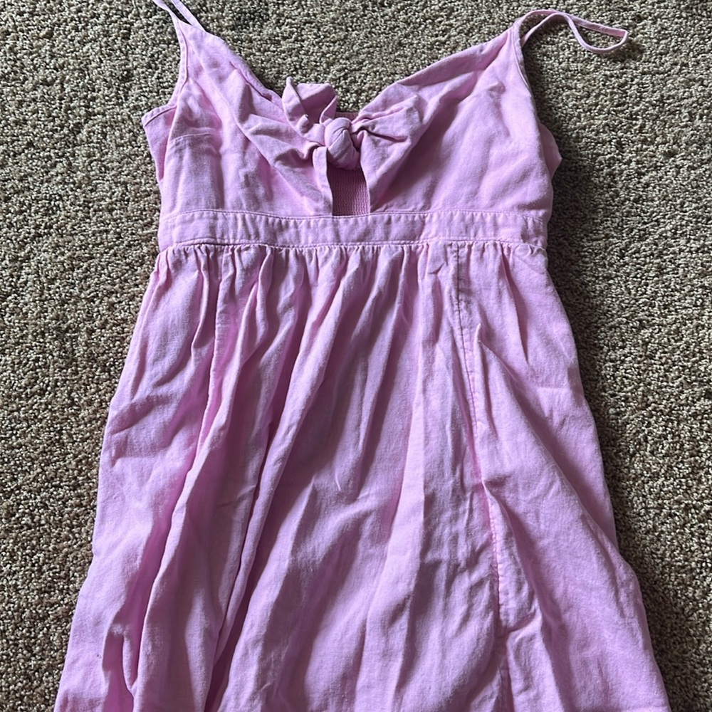 pink cotton sundress with pockets